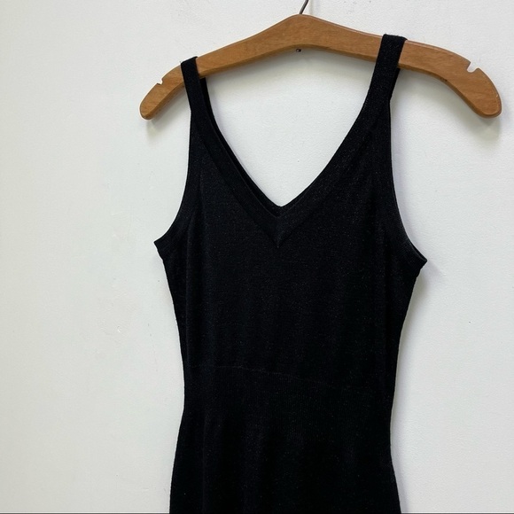 Vintage Wool Blend Black Metallic Dress - Picture 4 of 11